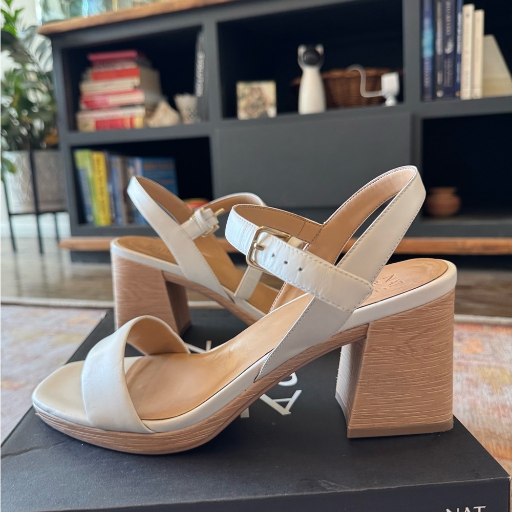 Elegant Beige Block Heel Sandals